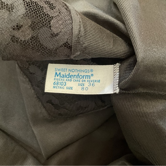 Maidenform Vintage Black Lace Trim Chemise Slip Set Size 36 Medium - Picture 5 of 6